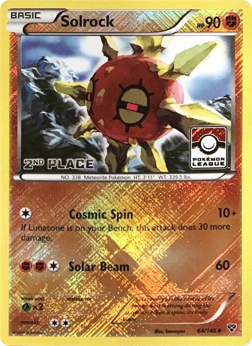 Solrock - 64/146 (Pokemon League) [2nd Place]