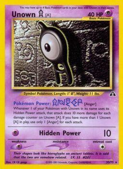Unown [A] - 33/75 - Rare - Unlimited Edition - (VLP)