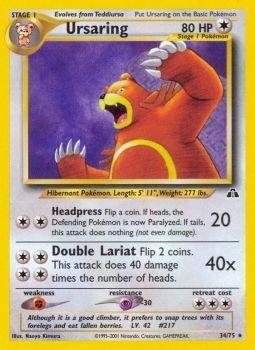 Ursaring - 34/75 - Rare - Unlimited Edition - (VLP)