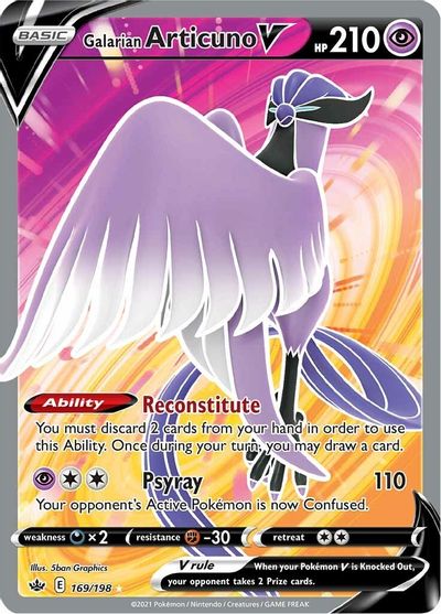Galarian Articuno V - 169/198 - Full Art Ultra Rare