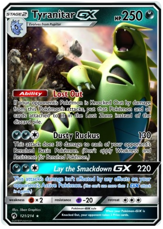Tyranitar GX - 121/214 - Ultra Rare