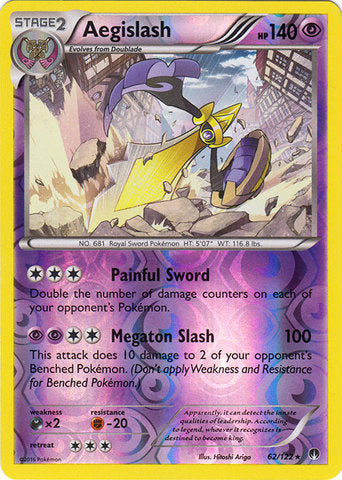 Aegislash - 62/122 - Holo Rare - Reverse Holo