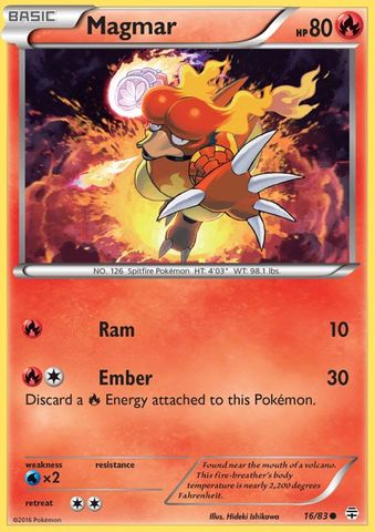 Magmar - 16/83 - Common - Reverse Holofoil