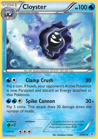 Cloyster - 20/83 - Uncommon - Reverse Holofoil