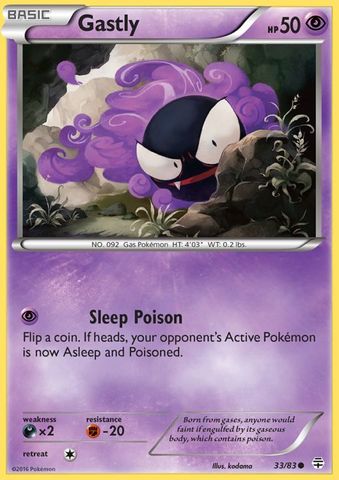 Gastly - 33/83 - Common - Reverse Holofoil