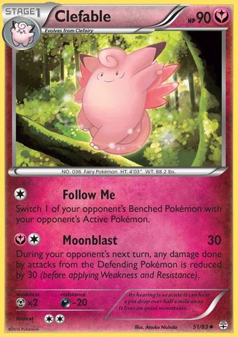 Clefable - 51/83 - Uncommon - Reverse Holofoil