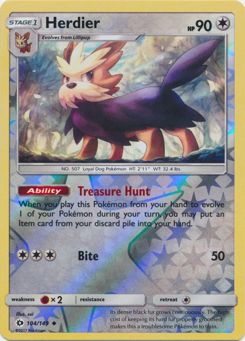 Herdier - 104/149 - Uncommon - Reverse Holofoil