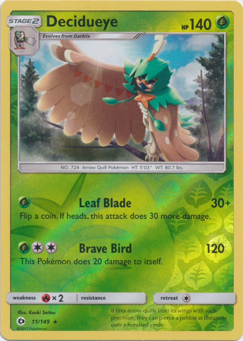 Decidueye - 11/149 - Rare - Reverse Holofoil