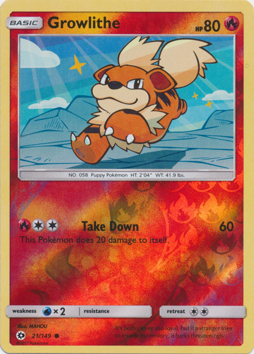 Growlithe - 21/149 - Common - Reverse Holofoil