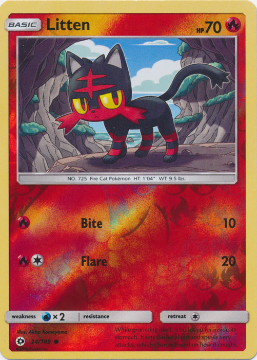 Litten - 24/149 - Common - Reverse Holofoil