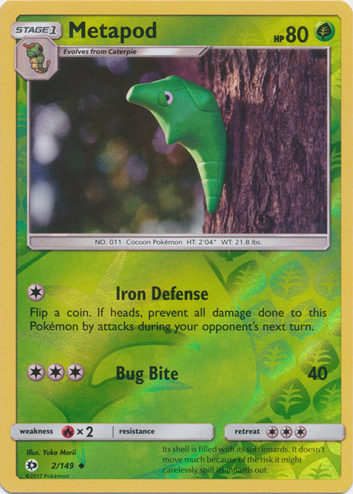 Metapod - 2/149 - Uncommon - Reverse Holofoil