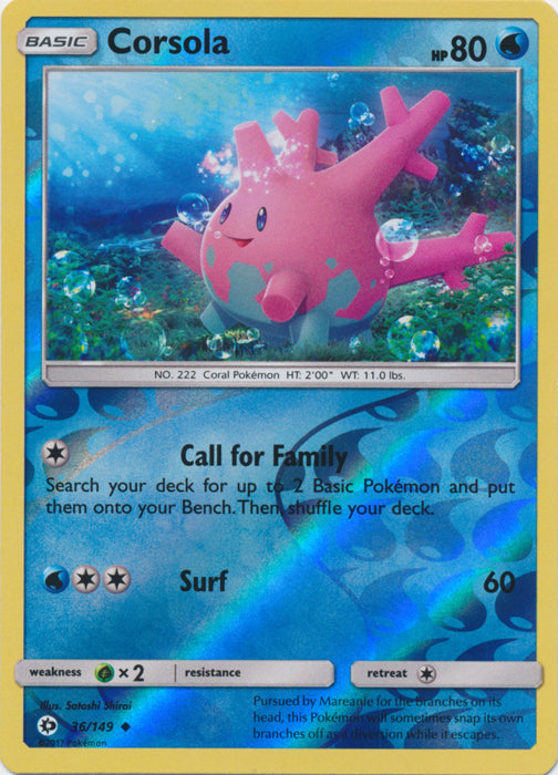 Corsola - 36/149 - Uncommon - Reverse Holofoil