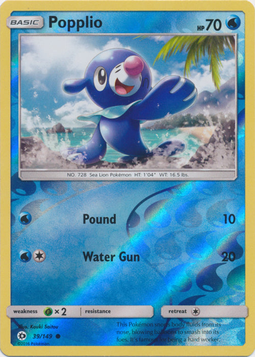 Popplio - 39/149 - Common - Reverse Holofoil