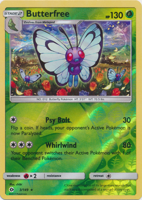 Butterfree - 3/149 - Rare - Reverse Holofoil