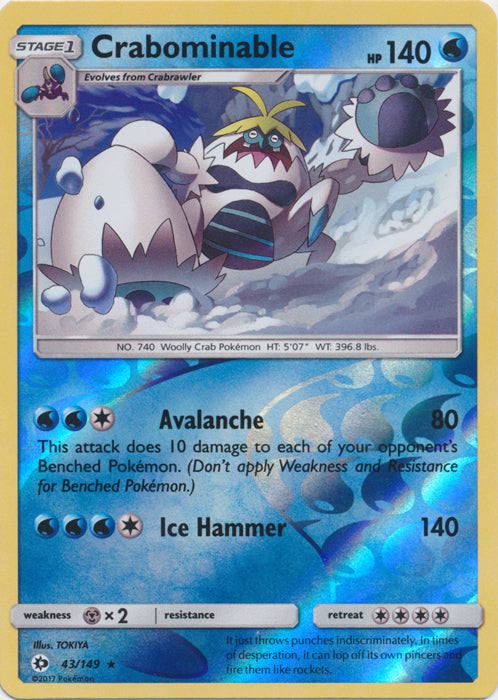 Crabominable - 43/149 - Rare - Reverse Holofoil