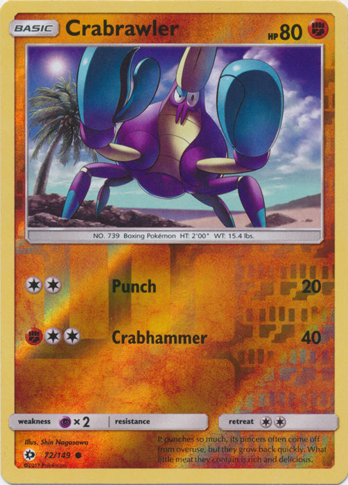 Crabrawler - 72/149 - Common - Reverse Holofoil
