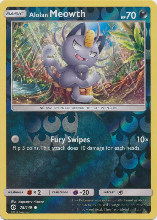 Alolan Meowth - 78/149 - Common - Reverse Holofoil