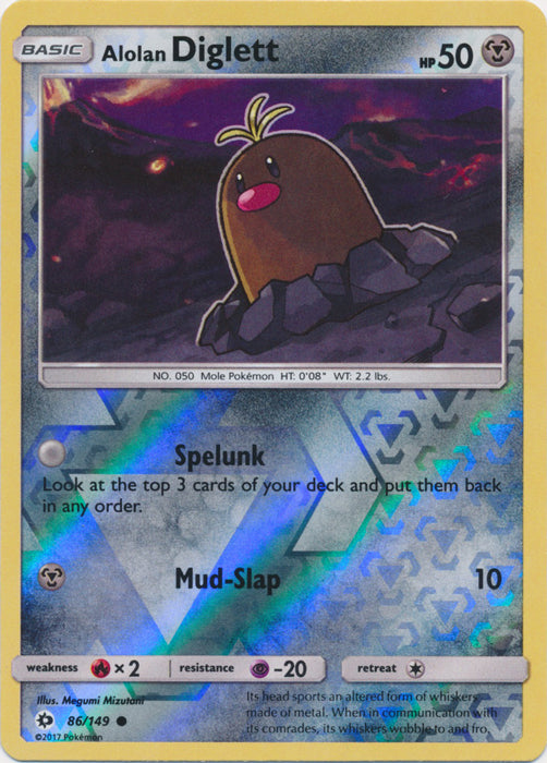 Alolan Diglett - 86/149 - Common - Reverse Holofoil