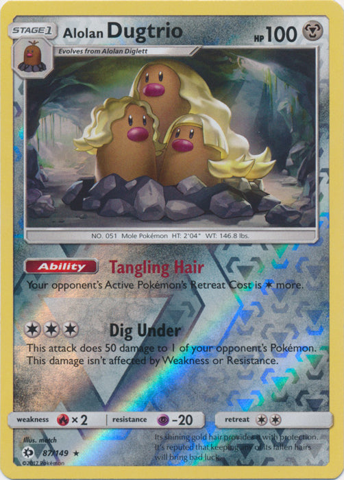 Alolan Dugtrio - 87/149 - Holo Rare - Reverse Holofoil