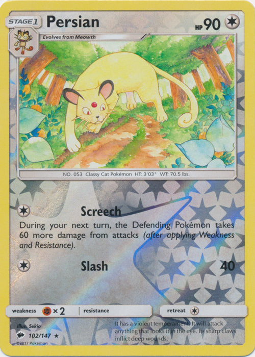 Persian - 102/147 - Rare - Reverse Holofoil