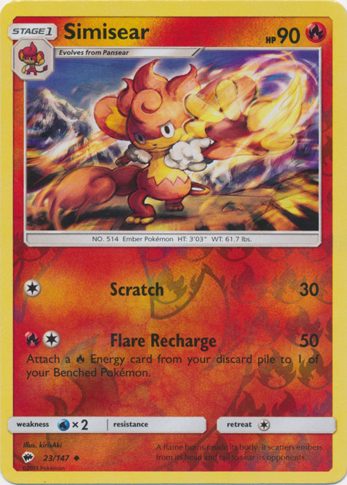 Simisear - 23/147 - Uncommon - Reverse Holofoil