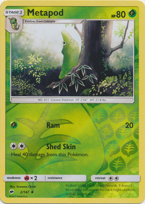 Metapod - 2/147 - Uncommon - Reverse Holofoil