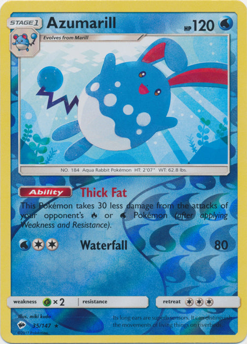 Azumarill - 35/147 - Rare - Reverse Holofoil