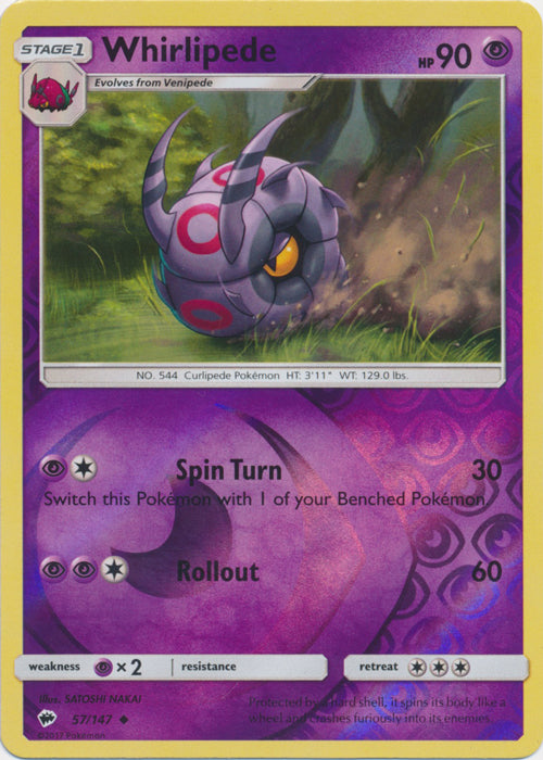 Whirlipede - 57/147 - Uncommon - Reverse Holofoil