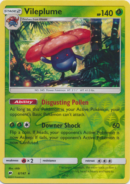 Vileplume - 6/147 - Reverse Holofoil Rare