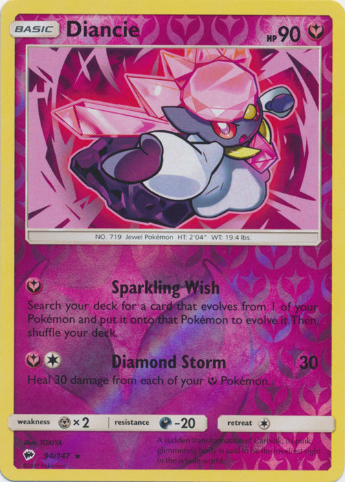 Diancie - 94/147 - Reverse Holofoil Rare