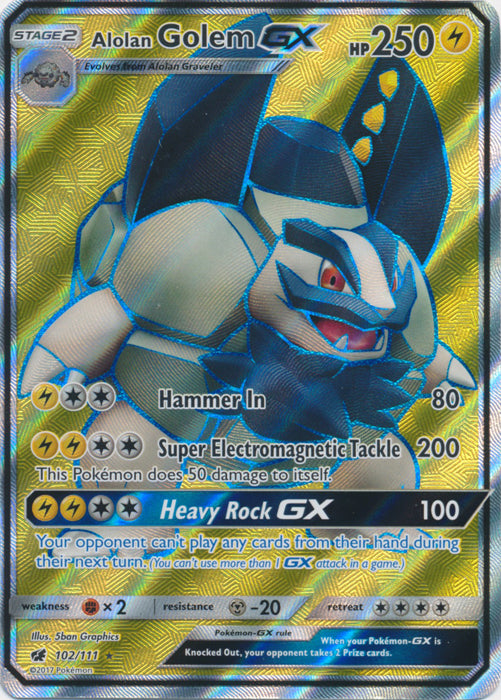 Alolan Golem GX (Full Art) - 102/111 - Ultra Rare