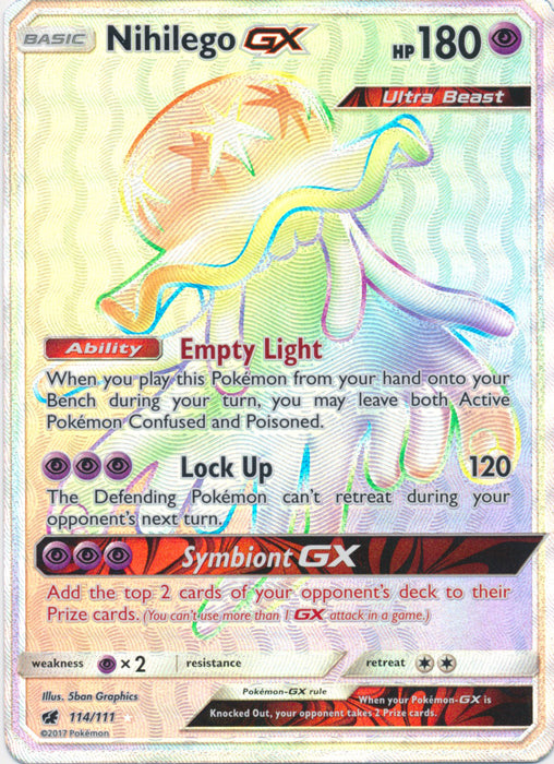 Nihilego GX (Secret) - 114/111 - Secret Rare