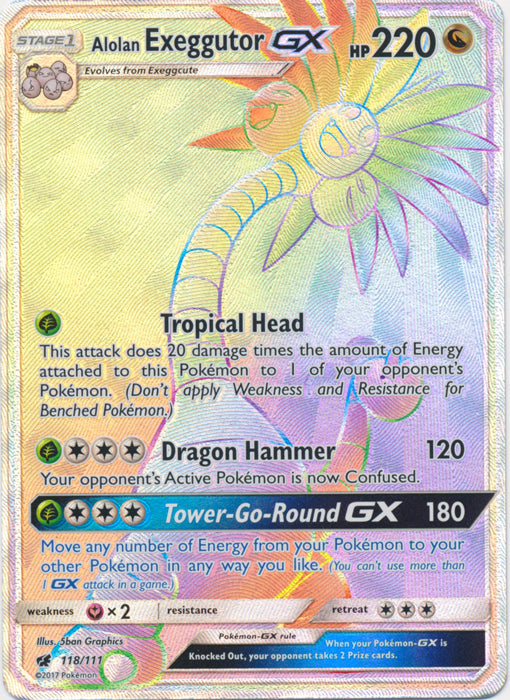 Alolan Exeggutor GX (Secret) - 118/111 - Secret Rare