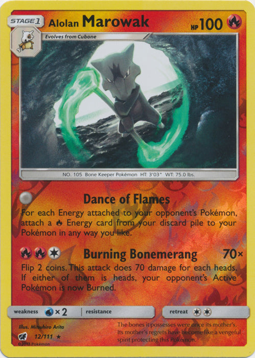 Alolan Marowak - 12/111 - Holo Rare - Reverse Holofoil