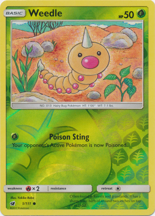 Weedle - 1/111 - Common - Reverse Holofoil
