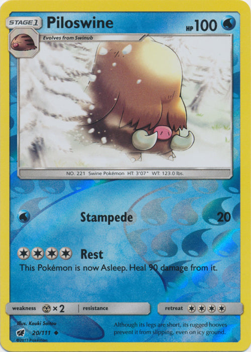 Piloswine - 20/111 - Uncommon - Reverse Holofoil