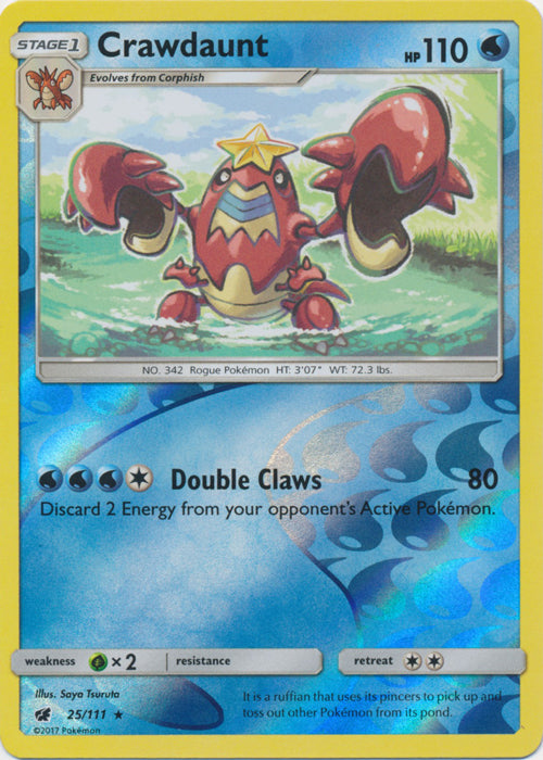 Crawdaunt - 25/111 - Rare - Reverse Holofoil