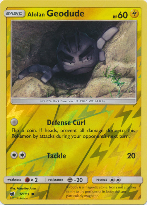Alolan Geodude - 32/111 - Common - Reverse Holofoil