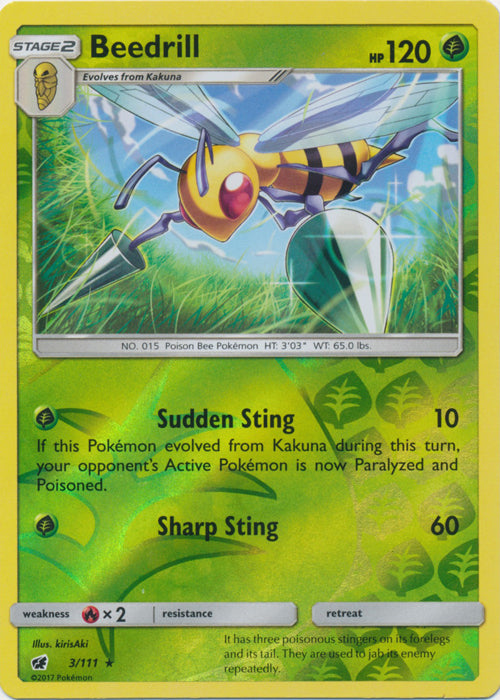Beedrill - 3/111 - Rare - Reverse Holofoil