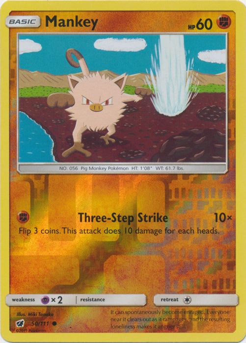 Mankey - 50/111 - Common - Reverse Holofoil
