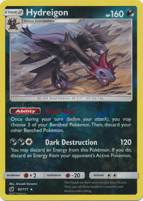 Hydreigon - 62/111 - Rare - Reverse Holofoil