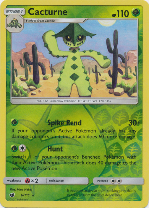 Cacturne - 6/111 - Rare - Reverse Holofoil