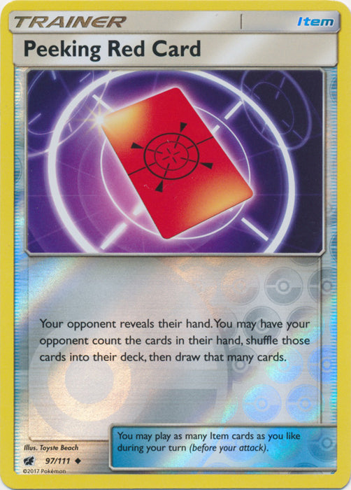 Peeking Red Card - 97/111 - Uncommon - Reverse Holofoil
