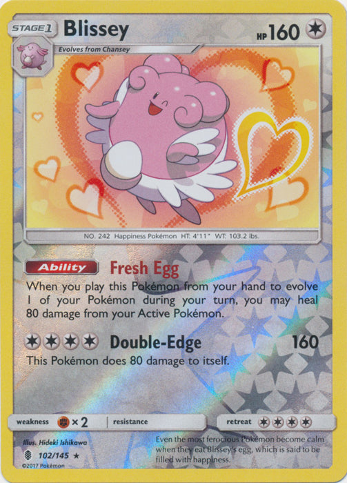 Blissey - 102/145 - Holo Rare - Reverse Holofoil
