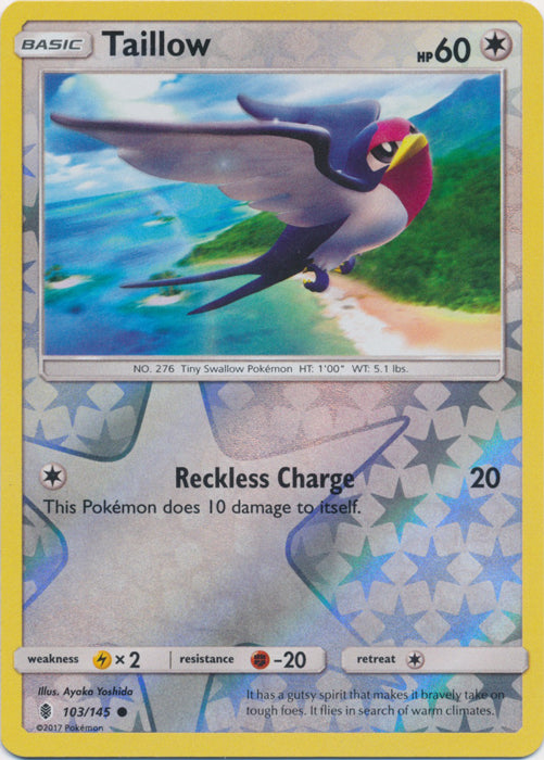 Taillow - 103/145 - Common - Reverse Holofoil