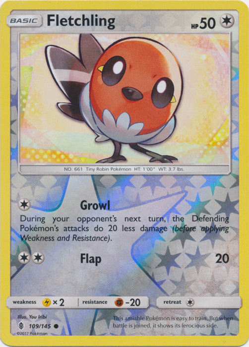 Fletchling - 109/145 - Common - Reverse Holofoil