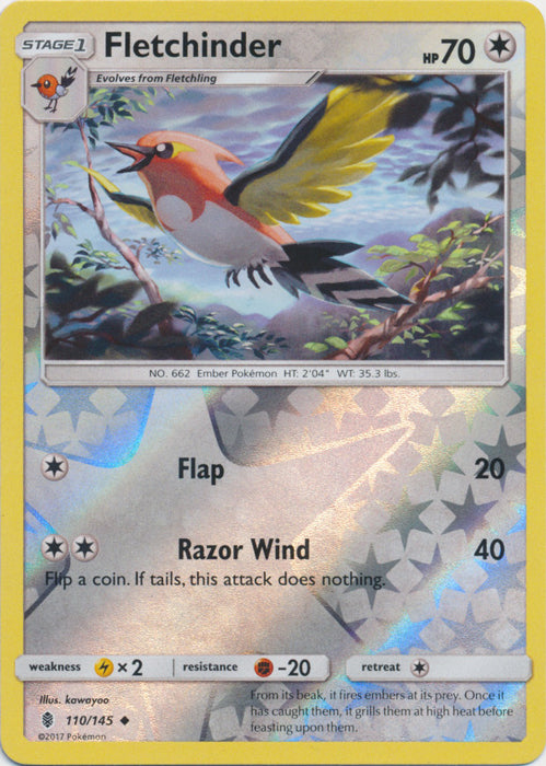 Fletchinder - 110/145 - Uncommon - Reverse Holofoil