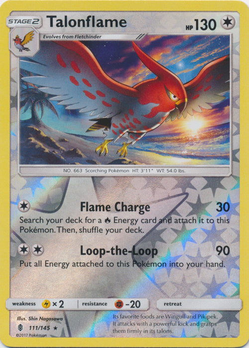 Talonflame - 111/145 - Rare - Reverse Holofoil