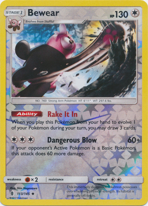 Bewear - 113/145 - Uncommon - Reverse Holofoil