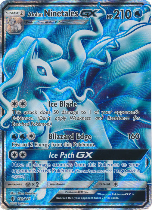 Alolan Ninetales GX (Full Art) - 132/145 - Ultra Rare